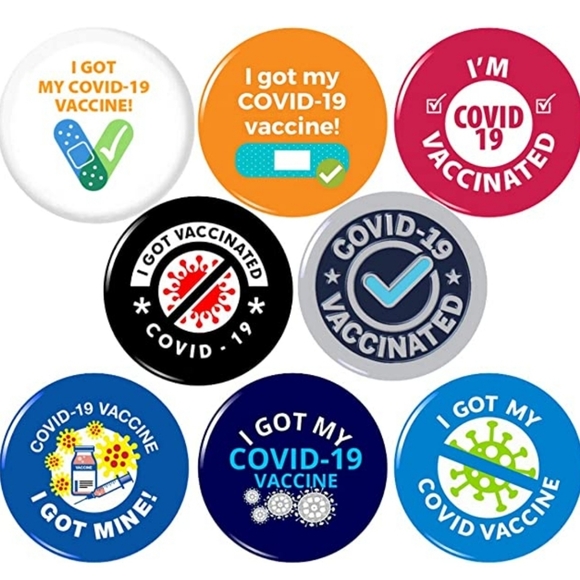 I'm vaccinated set of 8 1 inch buttons pins - Picture 1 of 2